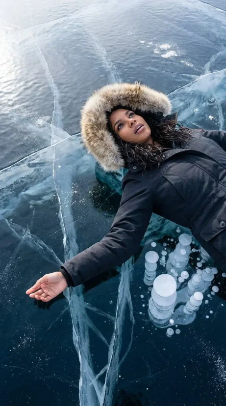 Frozen Lake Aerial - Ice Portrait