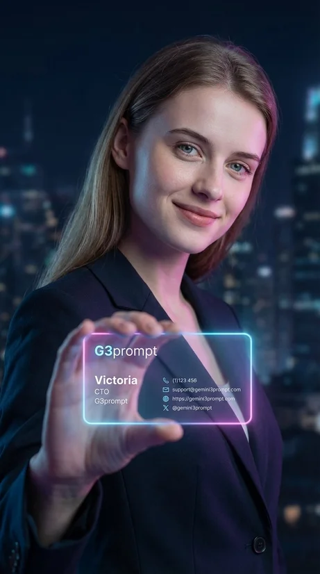 Cyber Business Card - Futuristic Neon Portrait