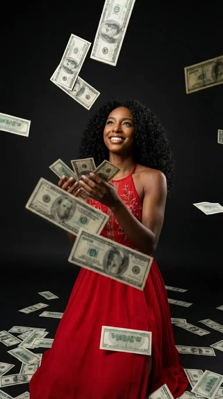 Money Rain Wealth Portrait