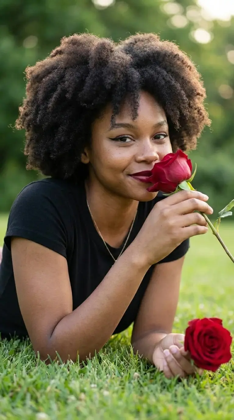 Roses & Grass Romantic Portrait