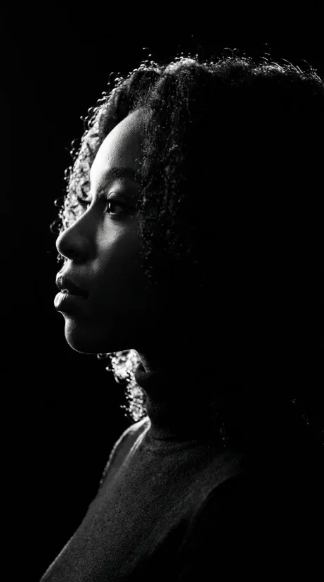Minimalist Rim Light Profile - High Contrast Portrait