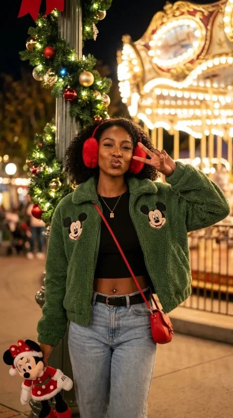 Disney Christmas Theme Park - Festive Portrait