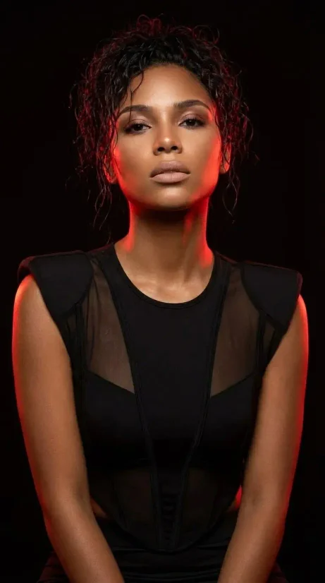 Cinematic Red Lighting - Fashion Editorial Portrait
