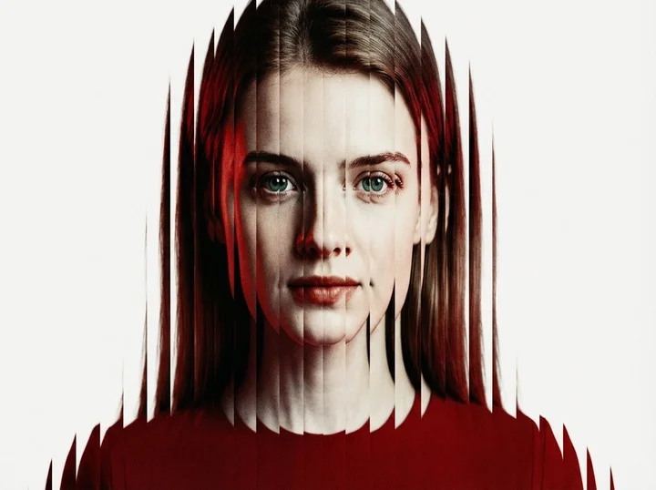Vertical Slit-Scan Glitch Portrait - Avant-Garde Digital Art